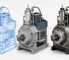 Endüstriyel makinenin CAD wireframe modelden fotogerçekçi 3D rendera dönüşüm aşamaları
